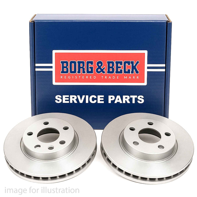 Borg & Beck 2 x Vented Rear Brake Discs BBD33055-x2