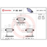 Brembo 4 x Rear Brake Pad Set fits Toyota Alphard / Vellfire 2008-2014 2.4 3.5