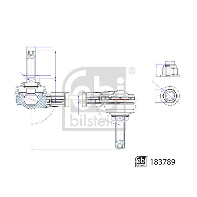 Febi Stabiliser Bar Link Coupling Rod Rear Right 183789