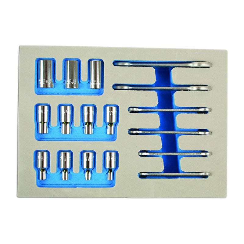Laser BA Spanner & Socket Set 1/4"D 17pc 7132 Laser - Dynamic Drive