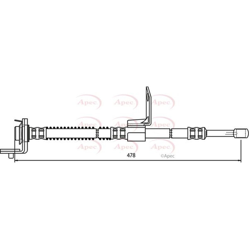 Apec Brake Hydraulic Hose Line Front Right fits Hyundai Getz 2002-2010