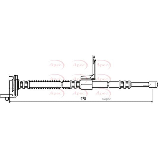 Apec Brake Hydraulic Hose Line Front Right fits Hyundai Getz 2002-2010