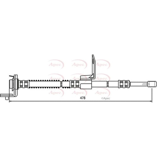 Apec Brake Hydraulic Hose Line Front Right HOS3730