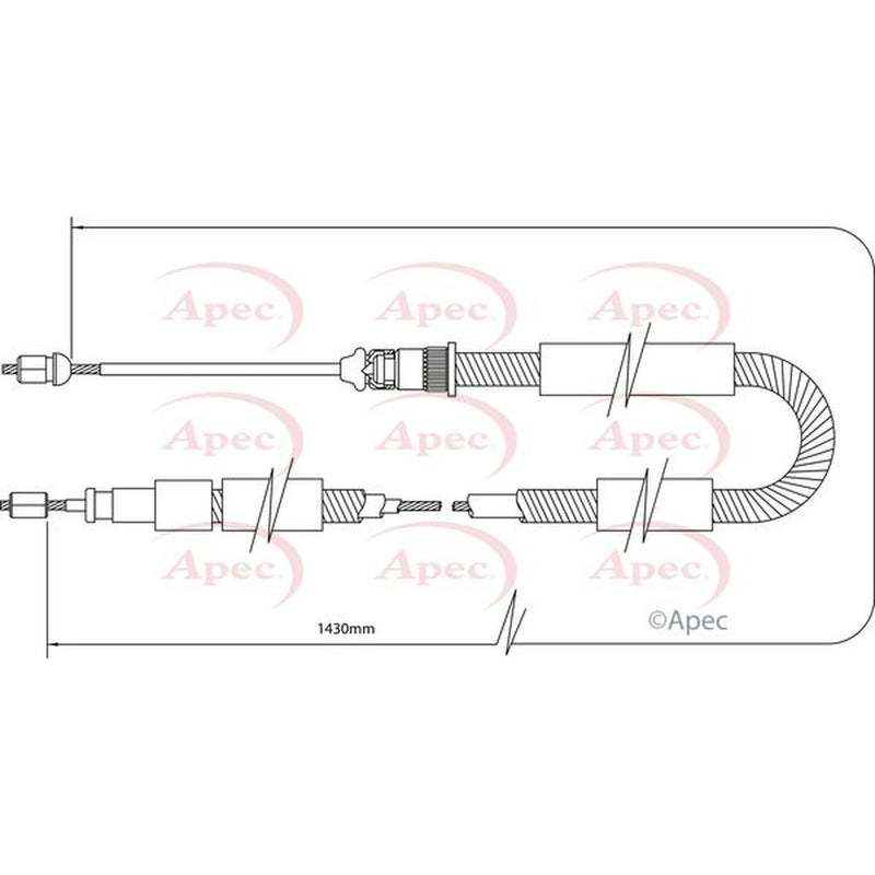 Apec Handbrake Cable Right Rear fits Peugeot 205 1983-1998