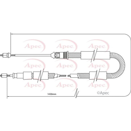 Apec Handbrake Cable Right Rear CAB1329