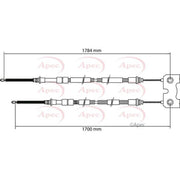 Apec Handbrake Cable Left Rear fits Ford Escort VI Estate 1995-2001 1.3 1.4 1.8