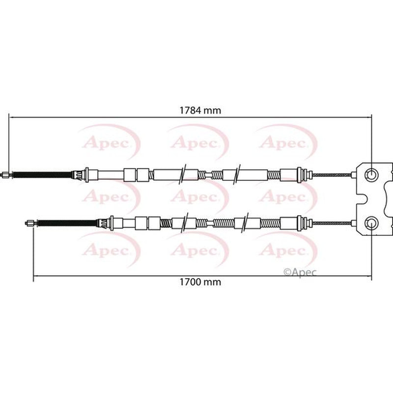 Apec Handbrake Cable Left Rear fits Ford Escort VI Estate 1995-2001 1.3 1.4 1.8
