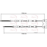 Apec Handbrake Cable Right Rear CAB1133