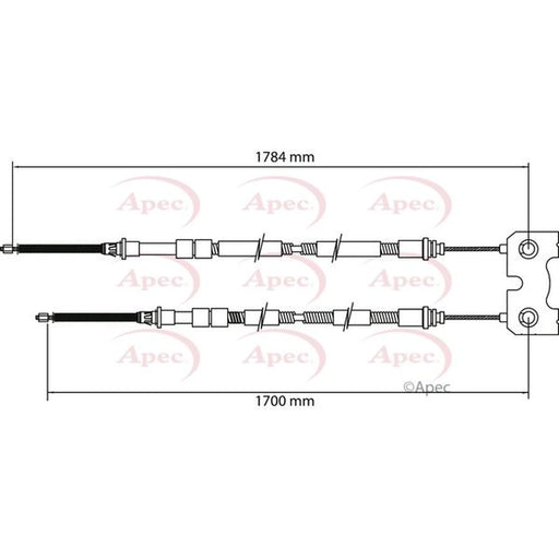 Apec Handbrake Cable Right Rear CAB1133