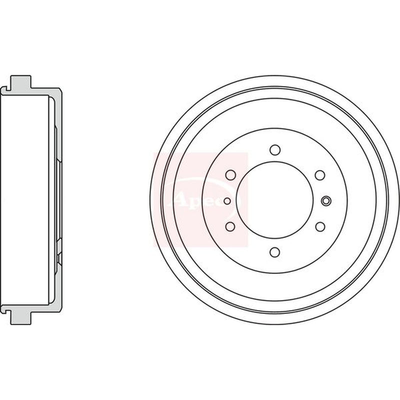 Apec Brake Drum Assembly Rear fits Isuzu D-Max II 2012-2022 1.9 2.5