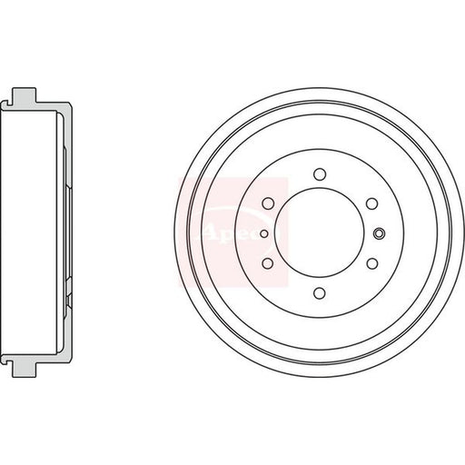 Apec Brake Drum Assembly Rear fits Isuzu D-Max II 2012-2022 1.9 2.5