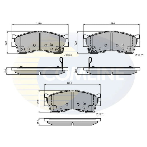 Comline 4 x Front Brake Pad Set fits Kia Carens I 2000-2002 1.8
