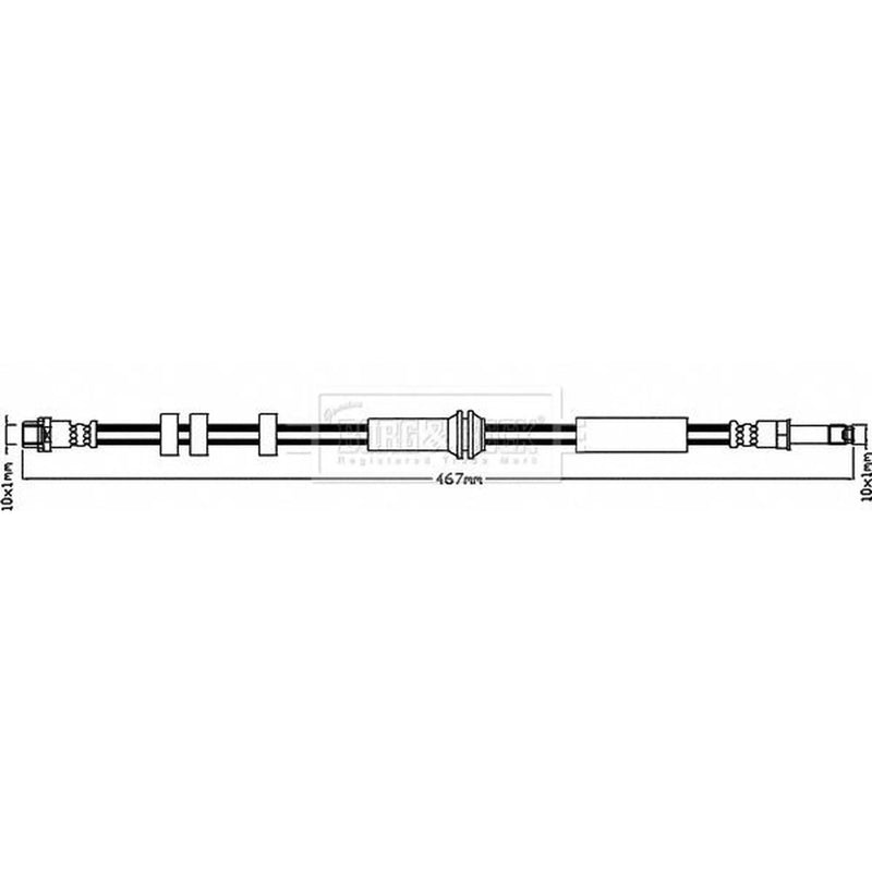 Borg & Beck Brake Hydraulic Hose Line Rear Right BBH8398