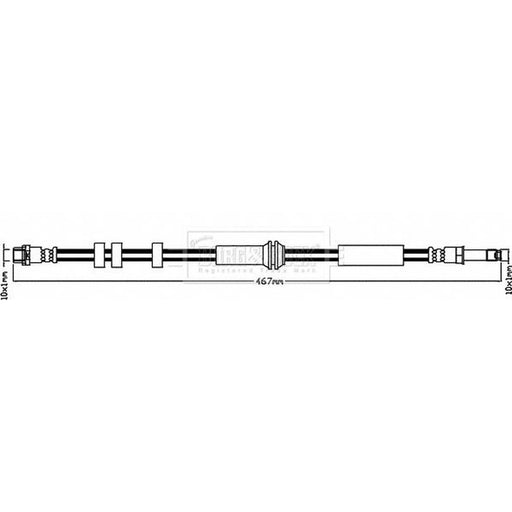 Borg & Beck Brake Hydraulic Hose Line Rear Right BBH8398
