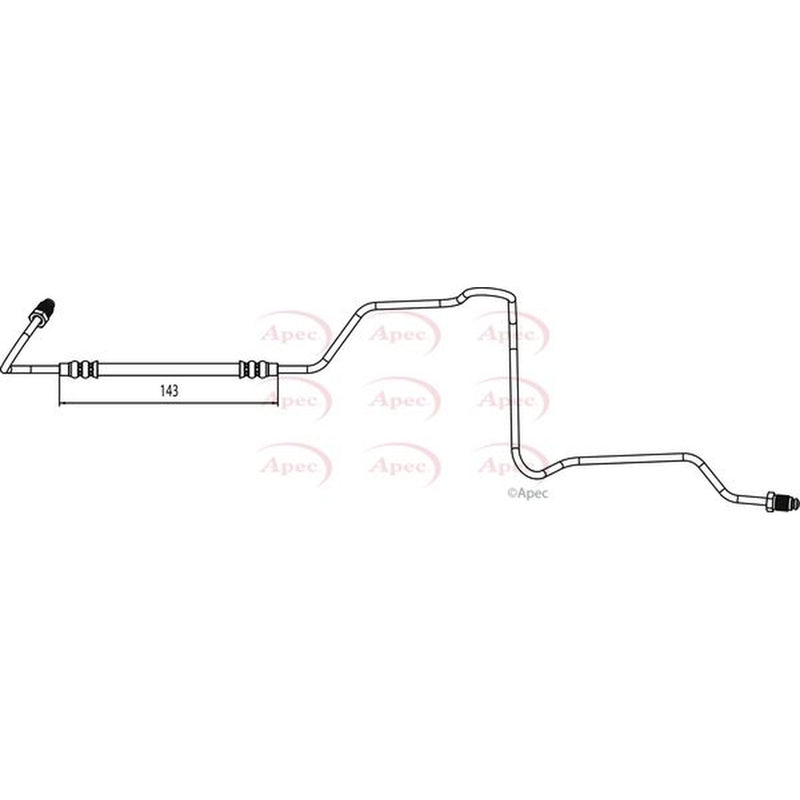 Apec Brake Hydraulic Hose Line Rear Left fits Renault Espace 2002-2015