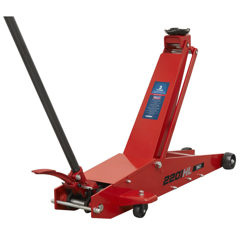 Sealey Long Reach High Lift Commercial Trolley Jack 2 Tonne 2201HL Sealey - Dynamic Drive
