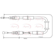Apec Handbrake Cable Left Rear fits Renault Master III 2010-2025 2.3