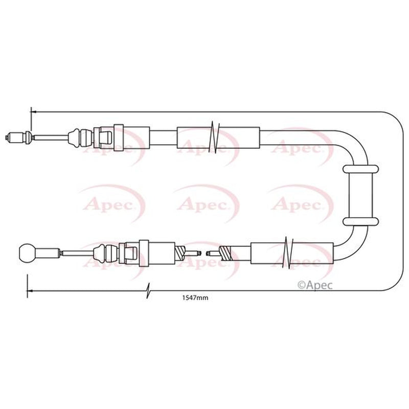 Apec Handbrake Cable Left Rear fits Renault Master III 2010-2025 2.3