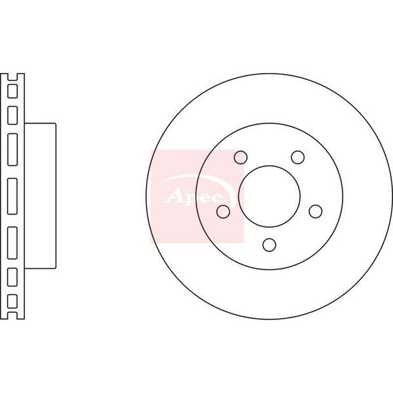 Apec 2 x Vented Brake Discs fits Jeep Cherokee 2001-2008 2.4 2.5 2.8 3.7