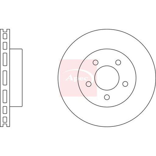 Apec 2 x Vented Brake Discs fits Jeep Cherokee 2001-2008 2.4 2.5 2.8 3.7