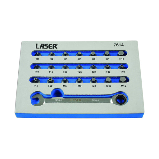 Laser Low Profile Bit Set 22pc 7614 Laser - Dynamic Drive