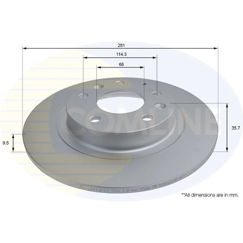 Comline Rear Brake Solid Discs & Pads fits Mazda CX-3 2015 on 2.0