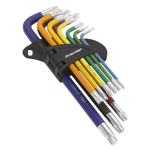 Sealey Trx Star Torx Key Set Colour Coded Long Allen T10-T50 Premier 9pc Sealey  - Dynamic Drive