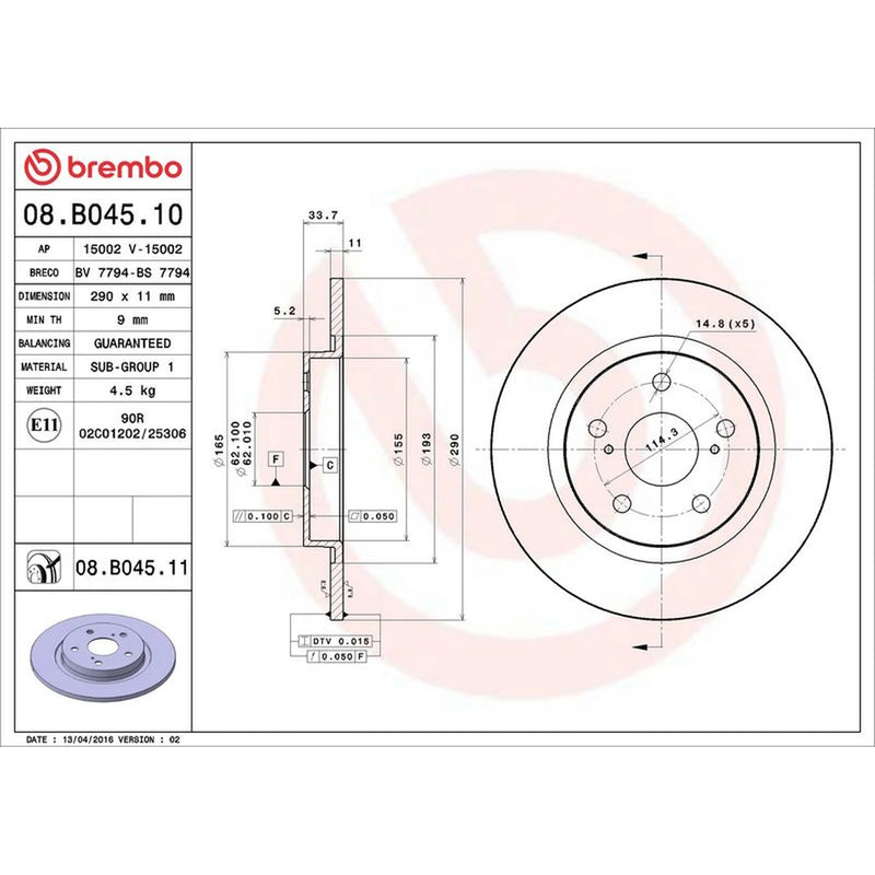 Brembo Front & Rear Brake Discs & Pads fits Toyota Avensis 2015-2018 2.0