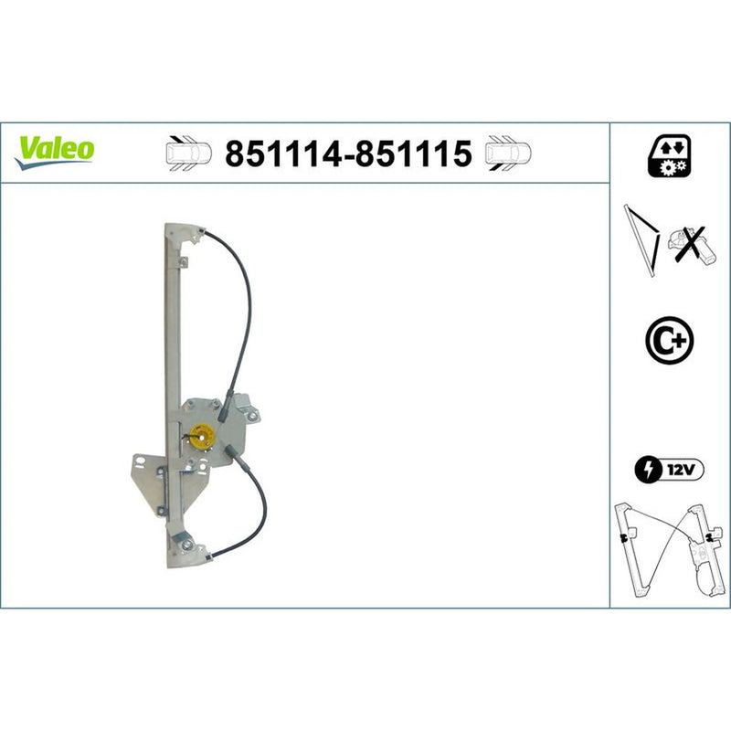 Valeo Electric Window Regulator Lifter Left Rear 851114