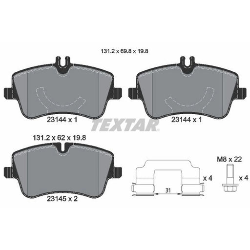 Textar Front Brake Pad Set 2314401