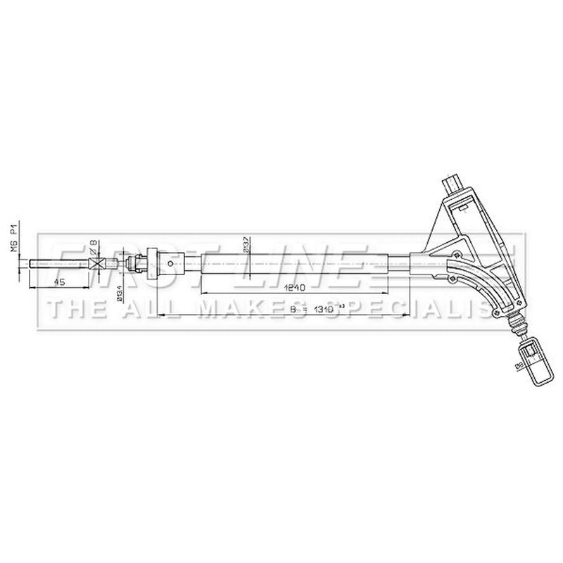 First Line Handbrake Cable Front fits Peugeot 406 1995-2004 1.8 1.9 2.0 2.2 3.0
