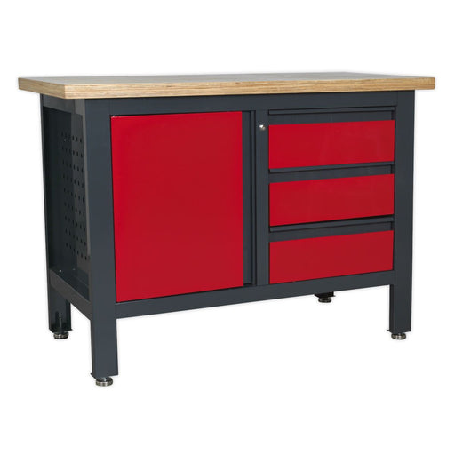 Sealey Workstation with 3 Drawers & Cupboard AP1372B Sealey - Dynamic Drive