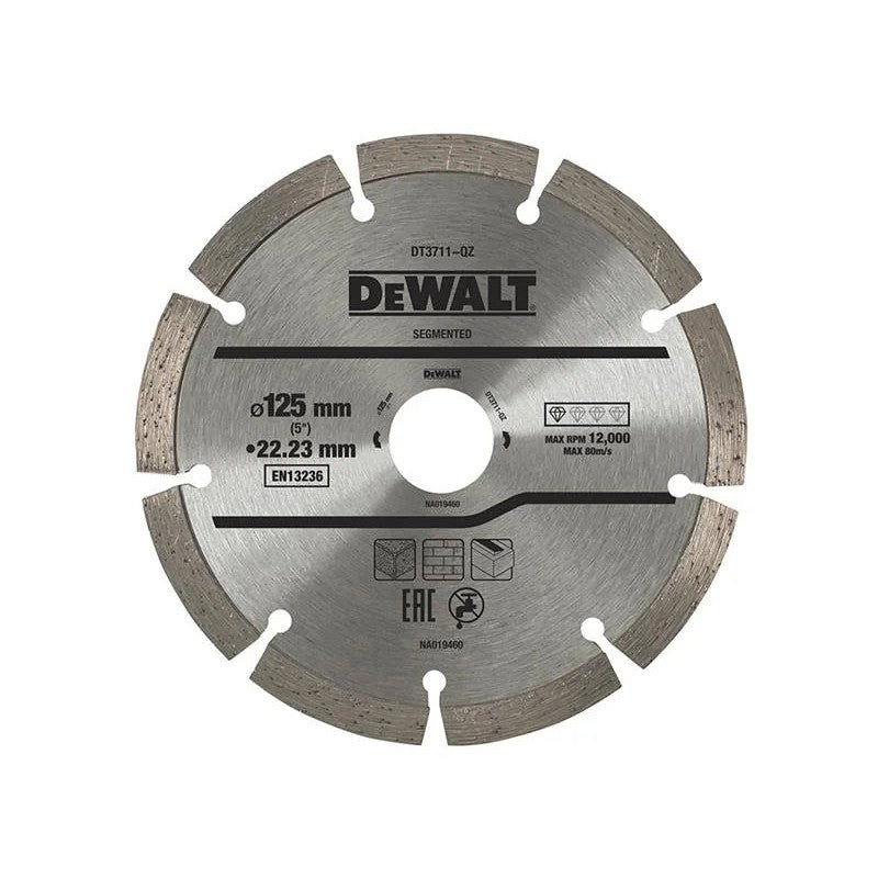 Dewalt Power Tools DT3711 Segmented Diamond Cutting Disc 125 x 22.23mm