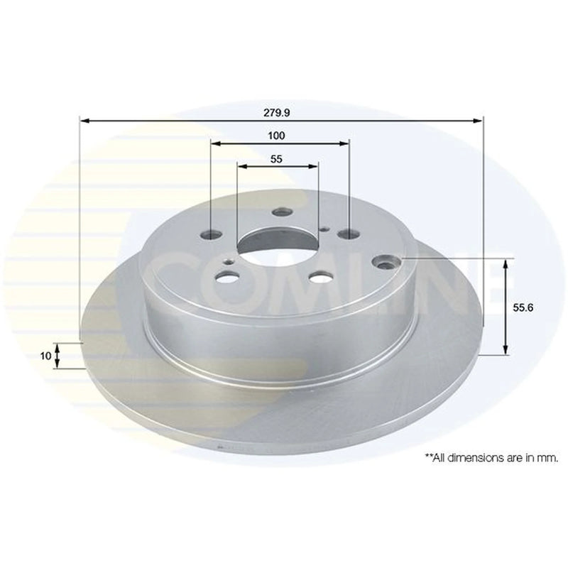 Comline 2 x Solid Brake Discs fits Toyota Avensis 2003-2008 1.6 1.8 2.0 2.4
