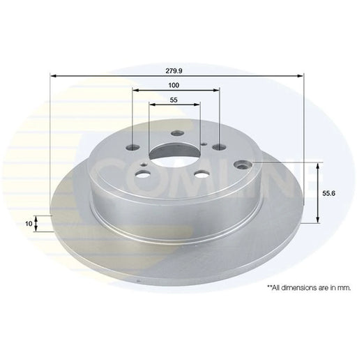 Comline 2 x Solid Brake Discs fits Toyota Avensis 2003-2008 1.6 1.8 2.0 2.4