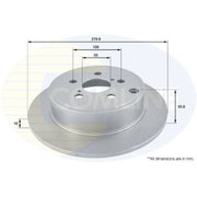 Comline Rear Brake Discs & Pads fits Toyota Avensis 2003-2008 1.6 1.8 2.0 2.4