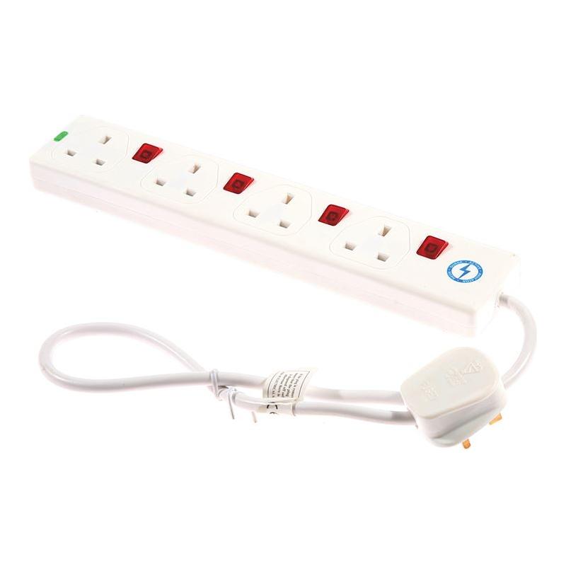 Smj Extension Lead 240V 4-Way 13A Surge Protection Switched 0.75m SMJ - NN4 Online