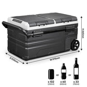 Dellonda Portable Fridge Freezer/Cool Box with LED Display 75L DL127 Dellonda - Dynamic Drive