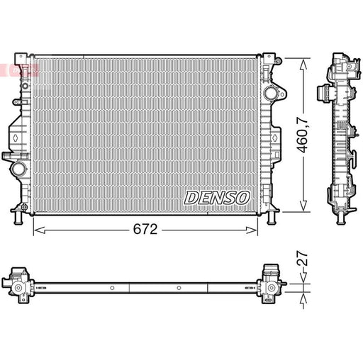 Denso Engine Radiator fits Ford Kuga II 2013-2019 2.0