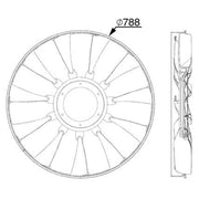 Mahle Radiator Cooling Fan Blade fits Man Tga 2000-2006