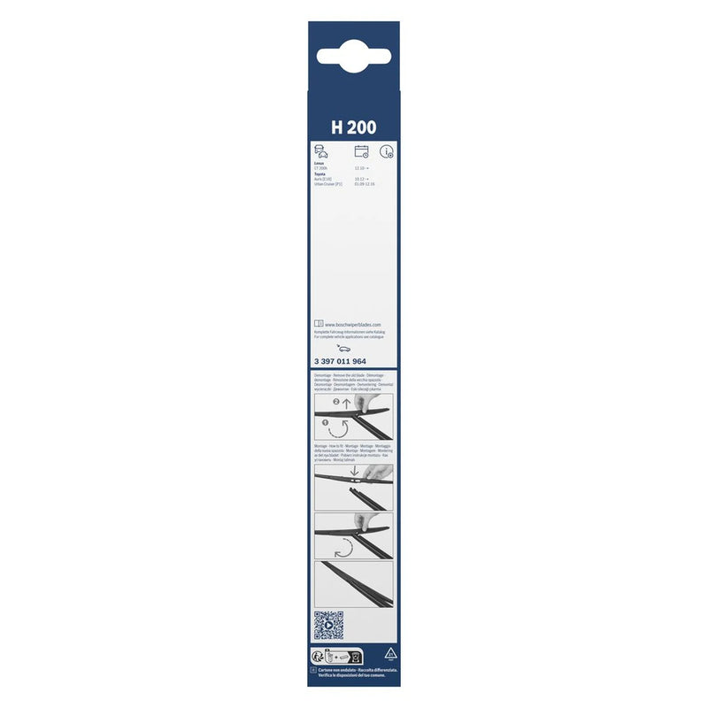 Bosch Conventional Wiper Blade 200mm — H200 fits Lexus Ct 2011 on