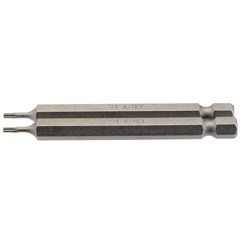 Draper TX-STAR Insert Bit, 1/4" Hex, 75mm Long, T6 (Pack of 2) Draper - Dynamic Drive