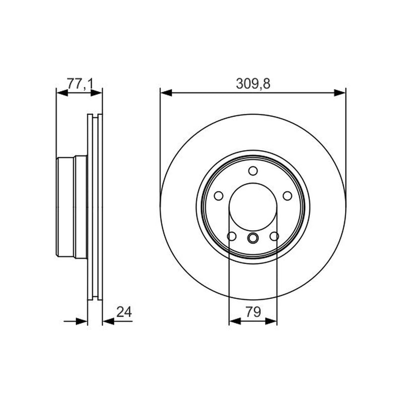 Bosch 2 x Vented Brake Discs