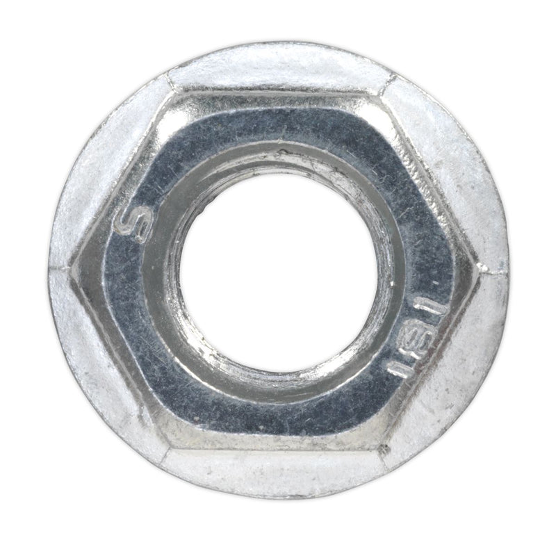 Sealey Flange Nut Serrated M12 Zinc DIN 6923 Pack of 50 FN12 Sealey  - Dynamic Drive