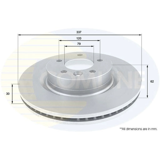 Comline 2 x Front Brake Discs ADC1323V-x2