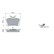 Bosch Front & Rear Pads fits Peugeot Partner 1996-2015 1.1 1.4 1.6 1.9 2.0