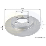 Comline Rear Brake Solid Discs & Pads fits VW Polo III 1995-1999 1.4