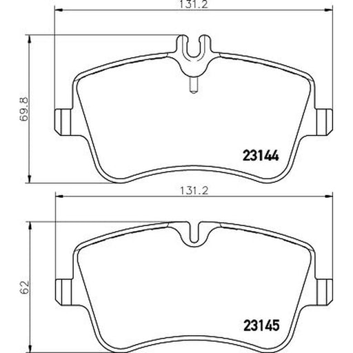 Mintex Front Brake Pad Set fits Mercedes-Benz C-Class 2000-2008