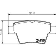 DON Rear Brake Pad Set fits Citroën C4 2004-2011 1.4 1.6 2.0