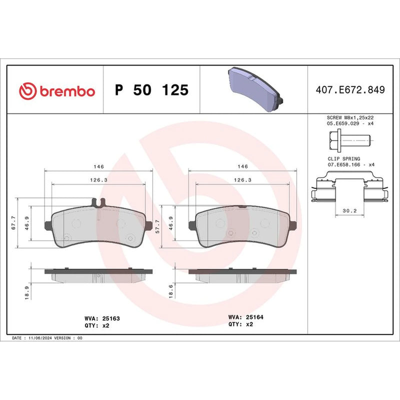 Brembo Front Aluminium Brake Disc Hub & Rear Aluminium Bra fits Mercedes-Benz Sl